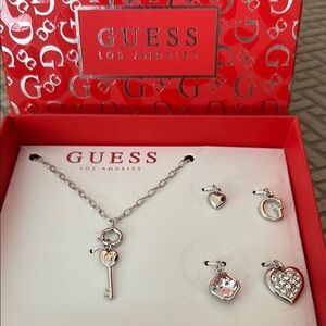 Guess Silver Necklace with Charms NIB